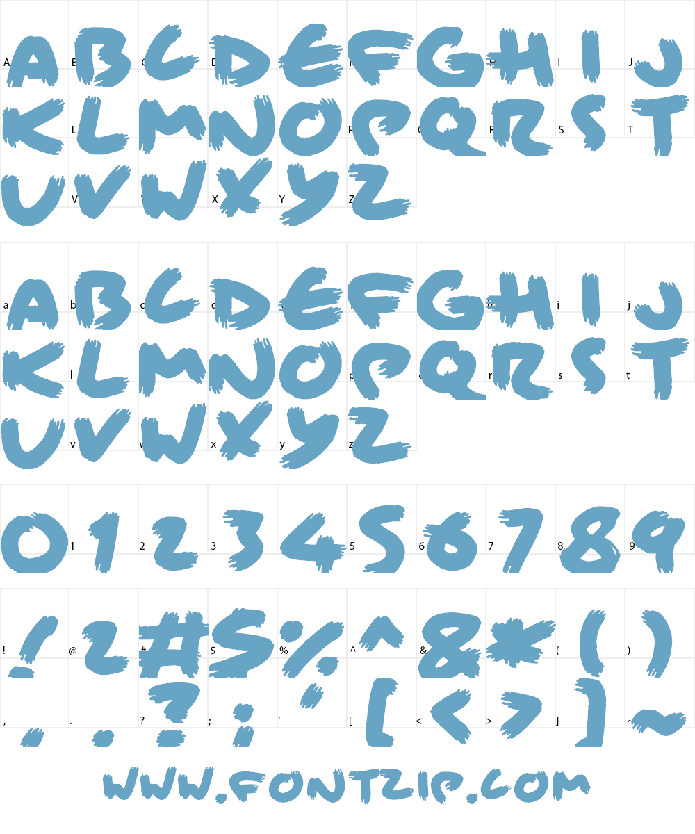 Brisk Bristle Brush Font Character